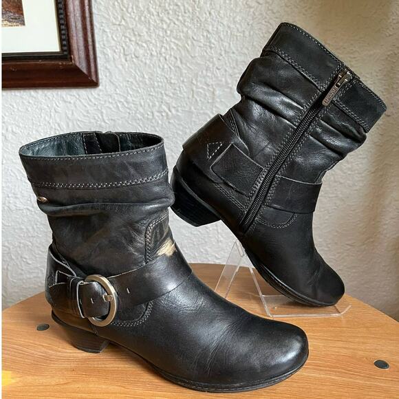 Pikolinos Black Buckle Ankle Booties - Picture 3 of 6